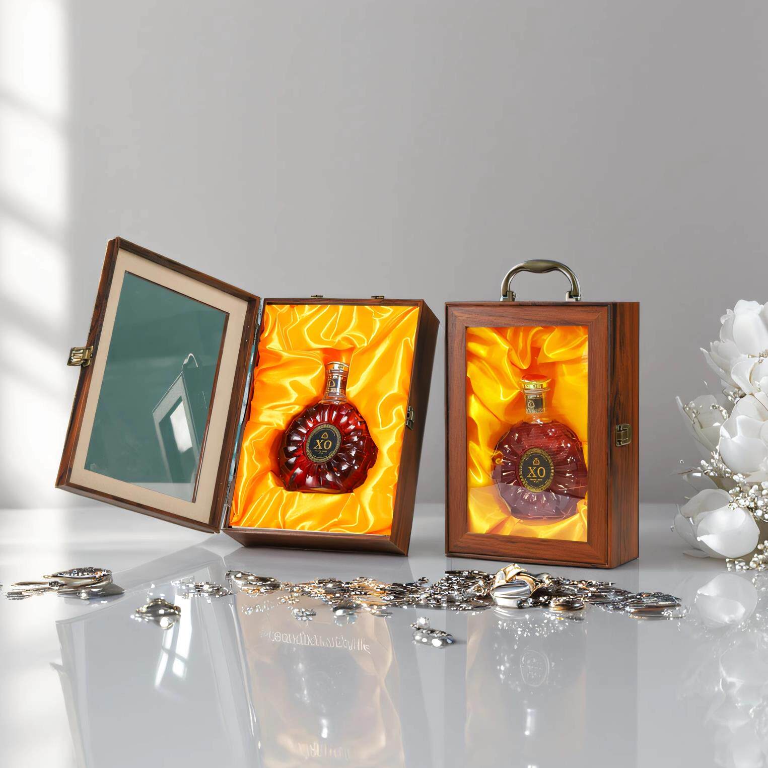 洋酒XO包装礼盒空盒定制白兰地轩尼诗马爹利木盒包装盒皮盒现货