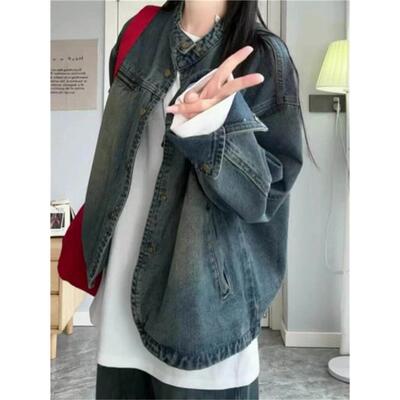 覆古牛仔薄外衣春季妇女2