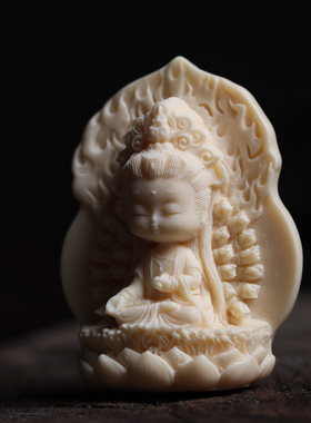 31Q版千手观音鹿角雕刻轻奢小众项链男高级感毛衣项链女新款吊坠