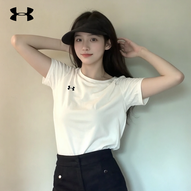 安德玛女士速干衣官方夏季新款半袖健身衣跑步训练休闲运动短袖