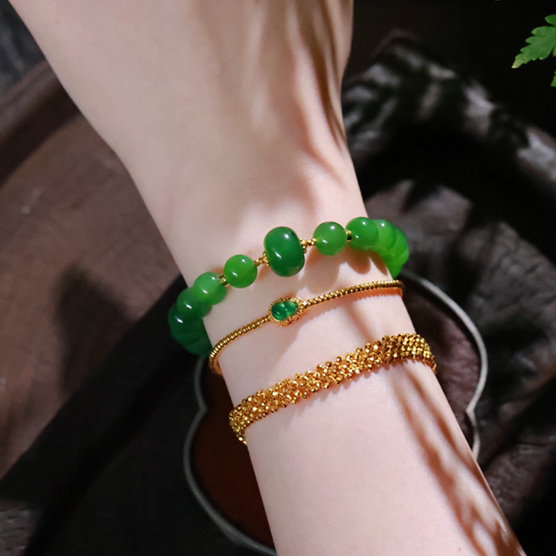 SUMOJEWEL《绿黛》新中式清新文艺俄料碧玉手串