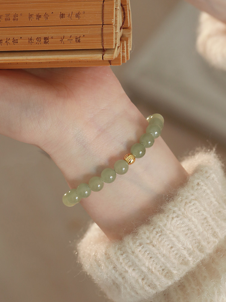 SUMOJEWEL LITTLE FORTUNE HETIAN JADE 국가 스타일 팔찌 라이트 럭셔리 남부 붉은 팔찌 새로운 중국 스타일 간단한 고대 스타일