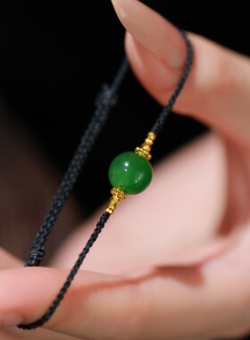 SUMOJEWEL《碧山》新中式复古文艺玉石编织手链女款