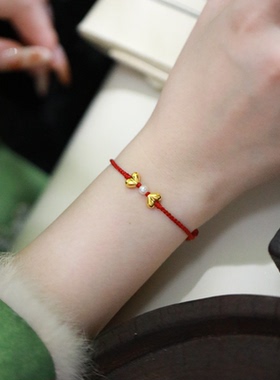 SUMOJEWEL《在逃公主》新中式原创小屁桃蝴蝶结红绳编织手链