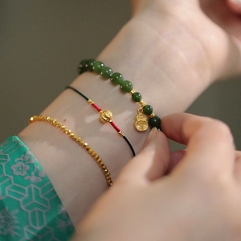 SUMOJEWEL女编绳足金手链