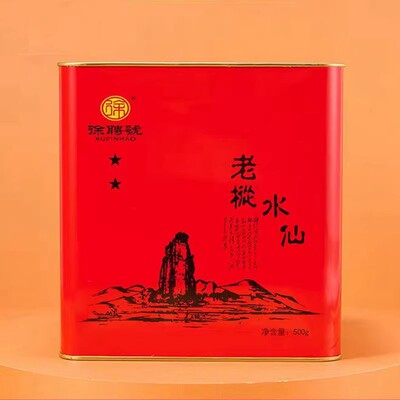 徐聘号二星老枞水仙乌龙茶武夷岩茶炭焙浓香型罐装散茶500克