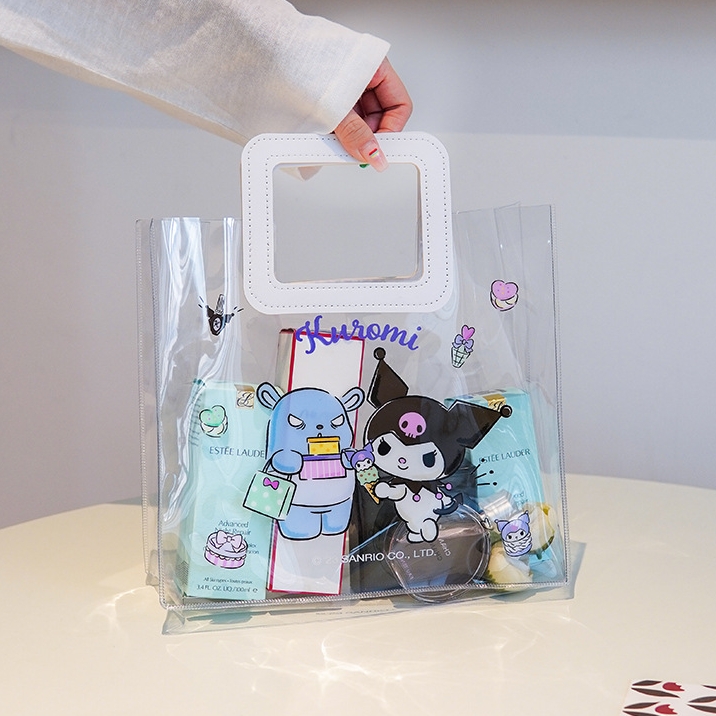 库洛米透明PVC手提袋防水