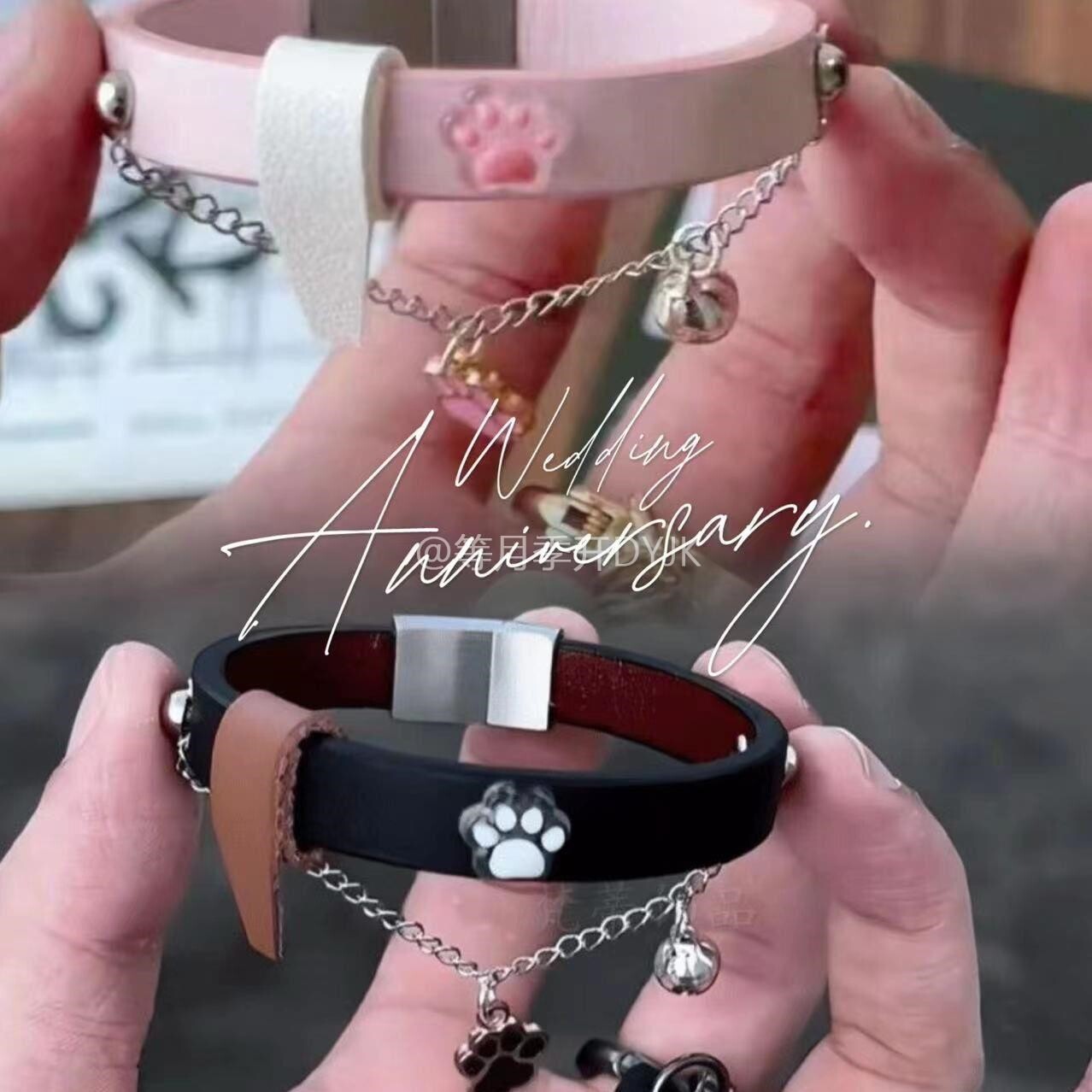 choker手环气质甜酷猫爪皮革手饰