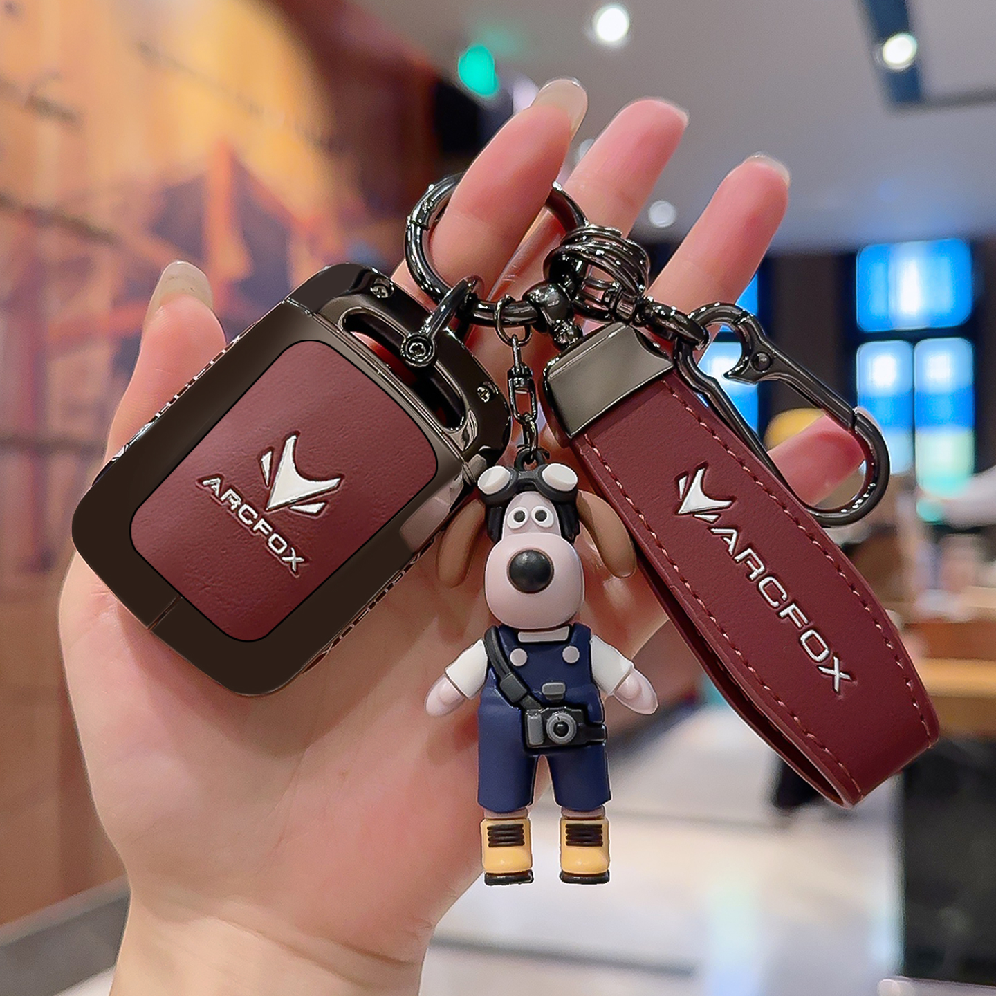 合金真皮高端轻奢起极狐钥匙套