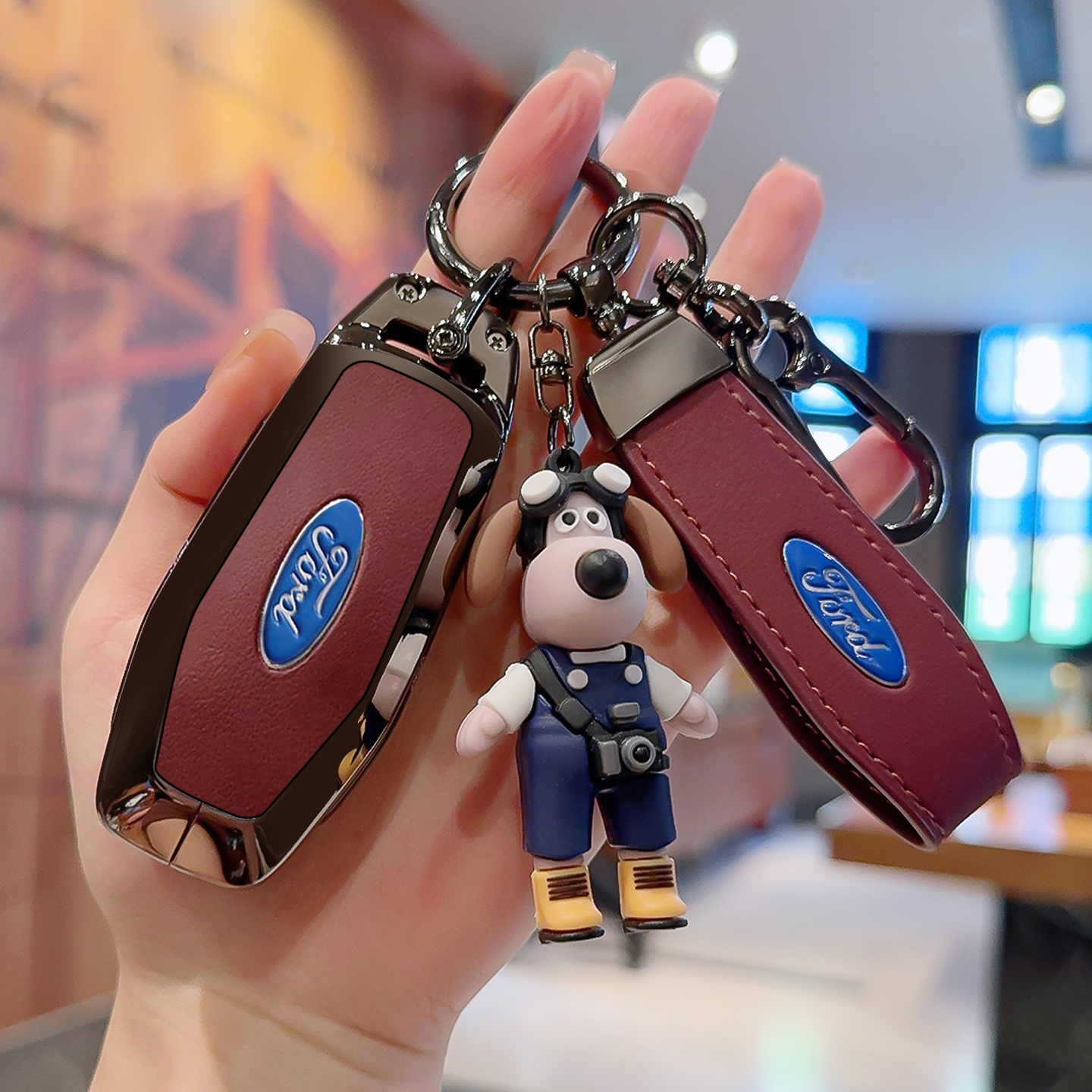 合金真皮高端轻奢福特钥匙套