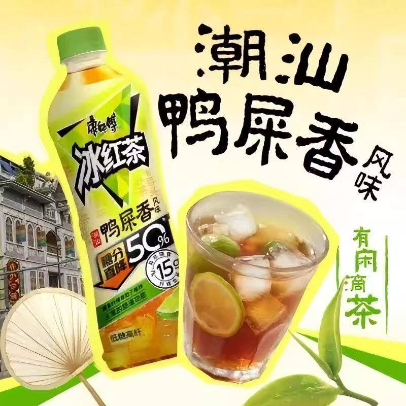 康师傅饮料500ml/瓶鸭屎香风味冰红茶低糖高纤康师傅鸭香茶整箱图片