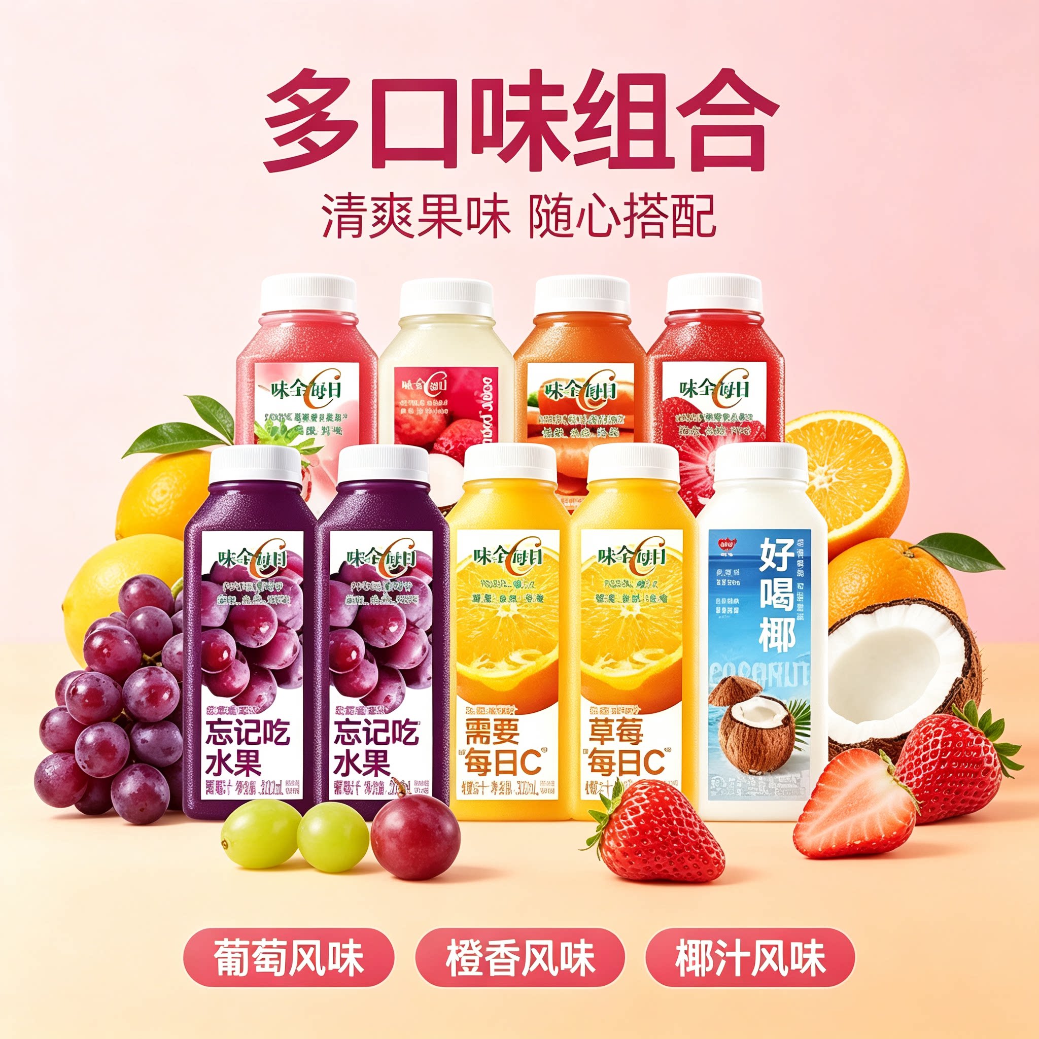 味全每日C果蔬汁100%果汁6瓶