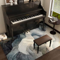 Retro-style piano mat, anti-slip, soundproof and noise-reducing, home floor mat, colorful spliced, light luxury and high-end thickened carpet mat thumbnail 5
