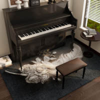Retro-style piano mat, anti-slip, soundproof and noise-reducing, home floor mat, colorful spliced, light luxury and high-end thickened carpet mat thumbnail 6