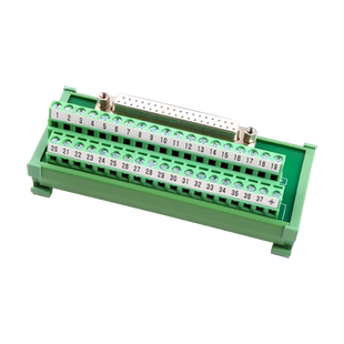 辰川DB9串口免焊DB25中继端子台DB15转接板37针公母头导轨端子排