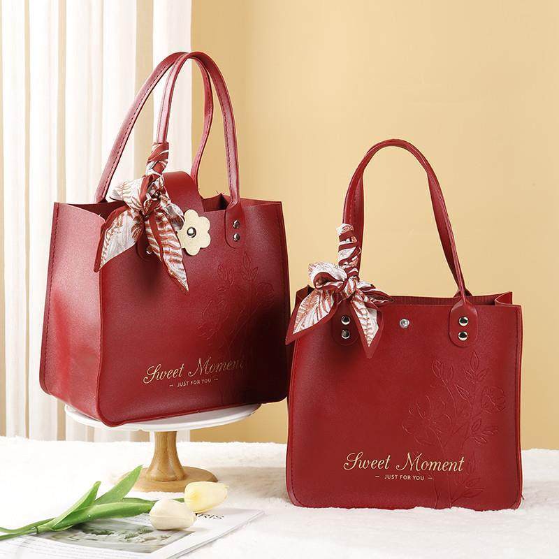 结婚回礼高档皮质手提包空包婚庆伴手礼盒婚礼喜糖礼盒手提糖果袋