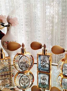 法式复古镀金香水瓶 气囊喷雾香水瓶 轻奢精致公主家居摆件