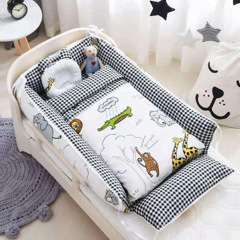 新生婴儿床便携式床中床可拆洗防压防惊跳可喂奶宝宝纯棉围栏睡床