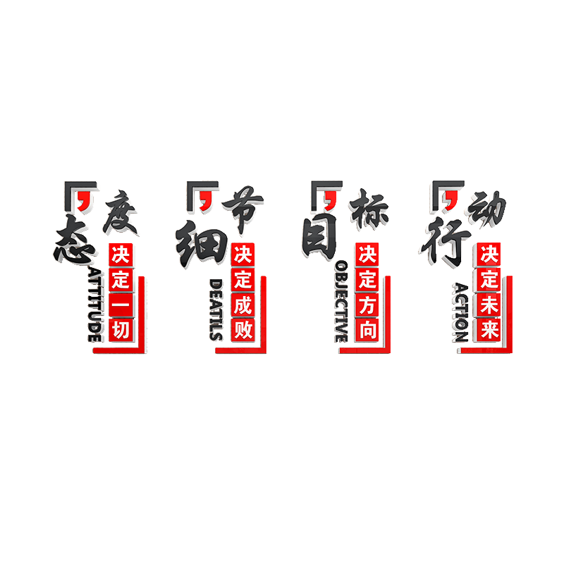创意办公室墙面装饰楼梯销售部文化墙贴员工团队励志标语激励文字