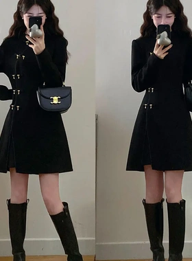 Luckly大码女装大码女装2026新中式国风盘扣连衣裙胖MM春季新款裙