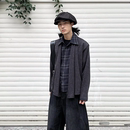 半空山 多形态毛呢假两件格子拼接夹克外套 「三重格」秋冬无性别