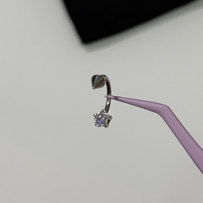 唇环钛合金马蹄环耳骨环耳环M0.9牙口内螺旋CZQY 10064