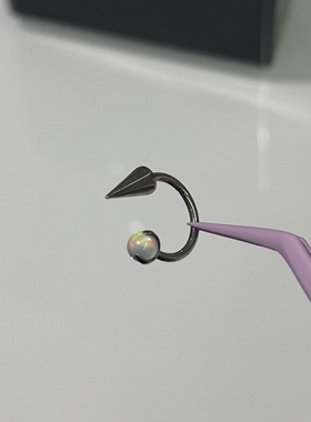 唇环钛合金马蹄环耳骨环耳环M0.9牙口内螺旋CZQY 100156