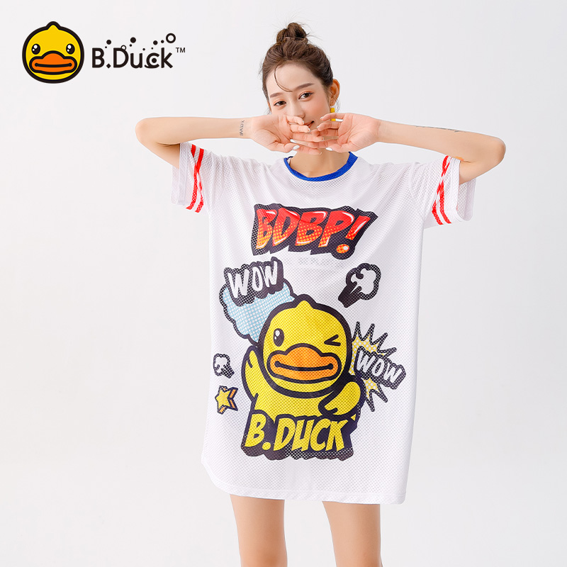 B.Duck分体泳衣女显瘦遮肚保守长袖防晒微胖新款速干专业游泳衣
