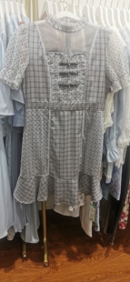 专柜价1588【马克】网纱拼接设计感格纹连衣裙清仓，110斤以内