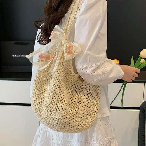镂空手工编织女包夏季慵懒风大