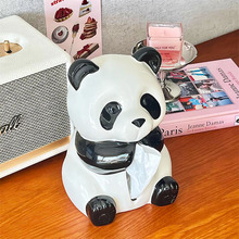 大号熊猫纸巾盒餐厅家用客厅桌面卡通抽纸盒可爱有趣纸巾创意收纳