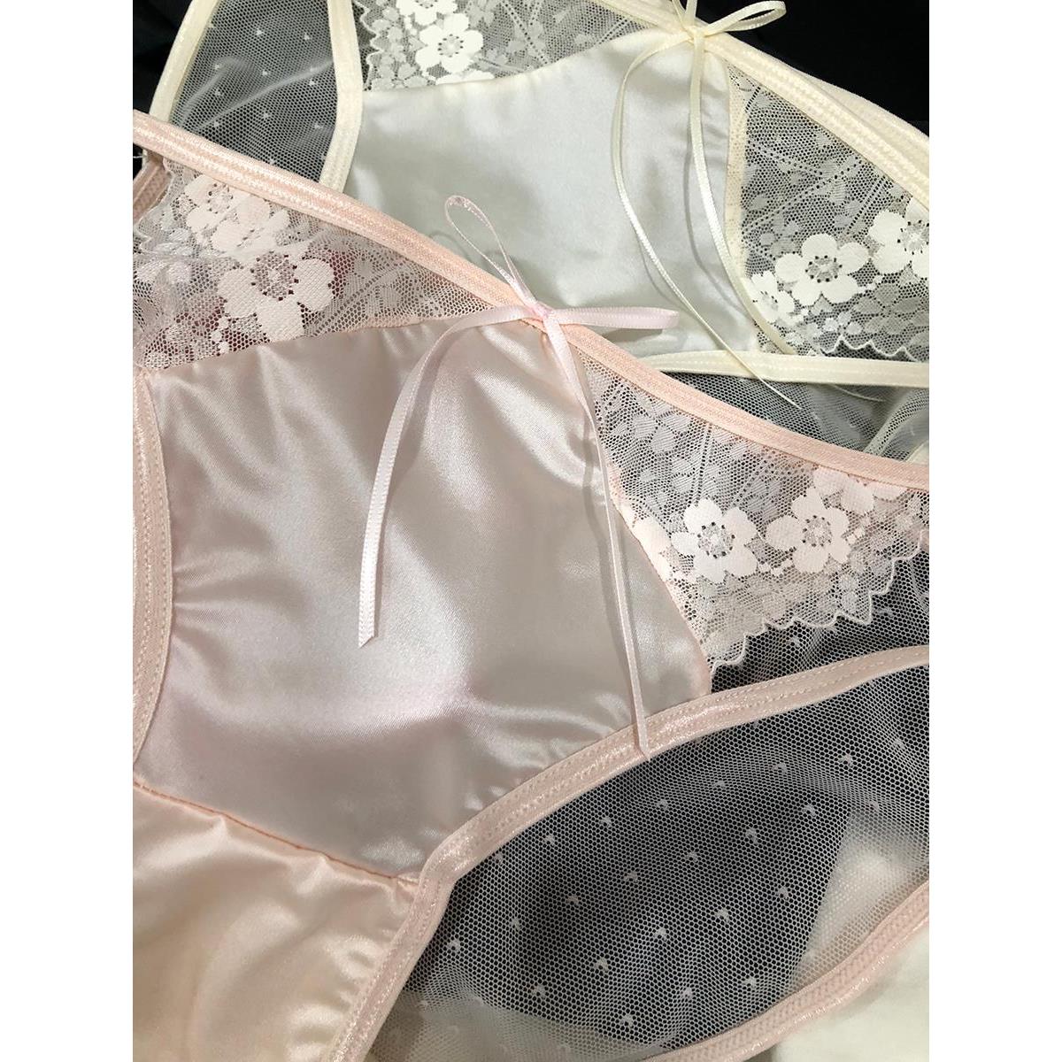 法式缎面镂空纯欲风绑带冰