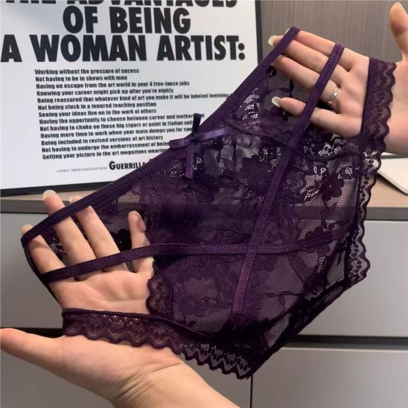魅紫情调镂空女士蕾丝细带