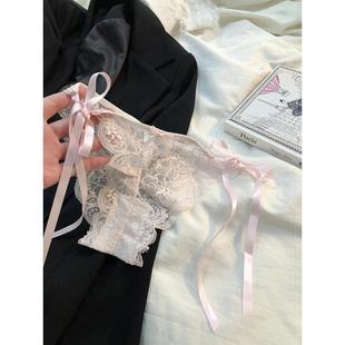 系带内裤女两侧可解性感蕾丝交叉细带2025新款网纱绑带女生纯欲风