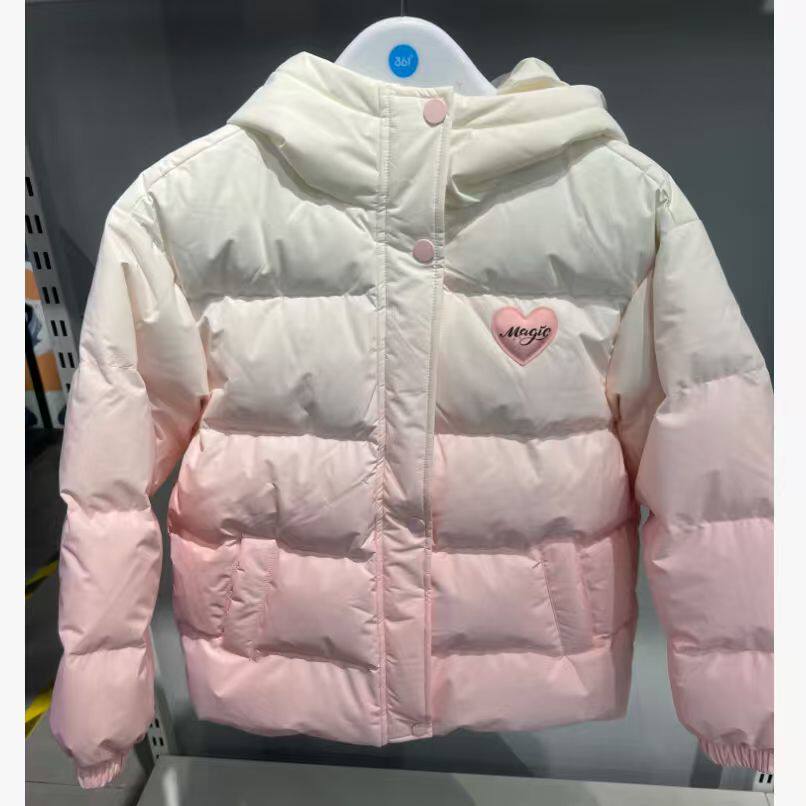 商超同款361°儿童24冬女中大童短款羽绒服保暖加厚2601多款