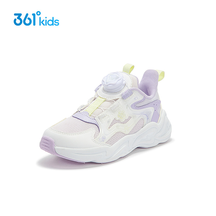 商超同款361度女童网面休闲鞋软底新品秋中小童旋钮扣运动鞋4813