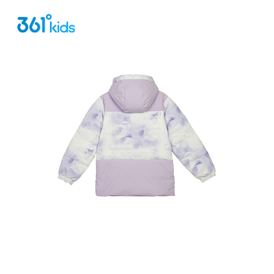 商超同款361度童装2024冬季女童中大童保暖鹅绒短款羽绒服2907