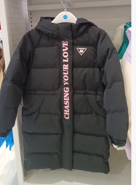 商超同款361度童装正品女童中大童24年冬新款长款加厚羽绒服3917
