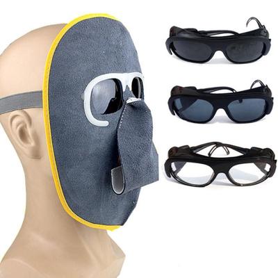 牛皮眼镜工地劳保电焊眼镜鬼脸防护面罩焊工头戴式电焊氩弧焊脸罩