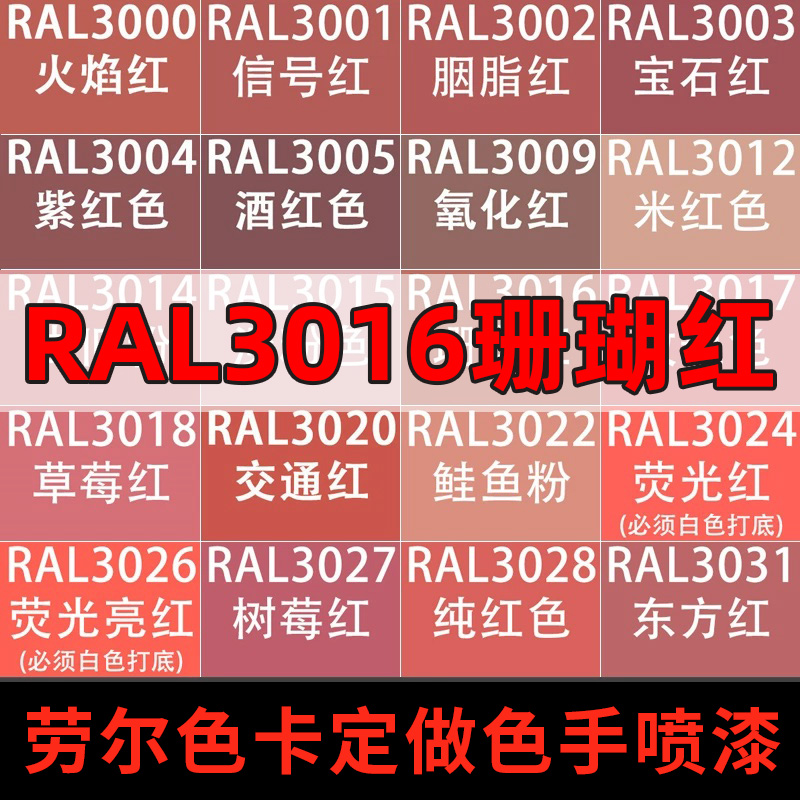 三和手摇自动喷漆RAL3016珊瑚红色3018/3020/3028家用木器手喷漆