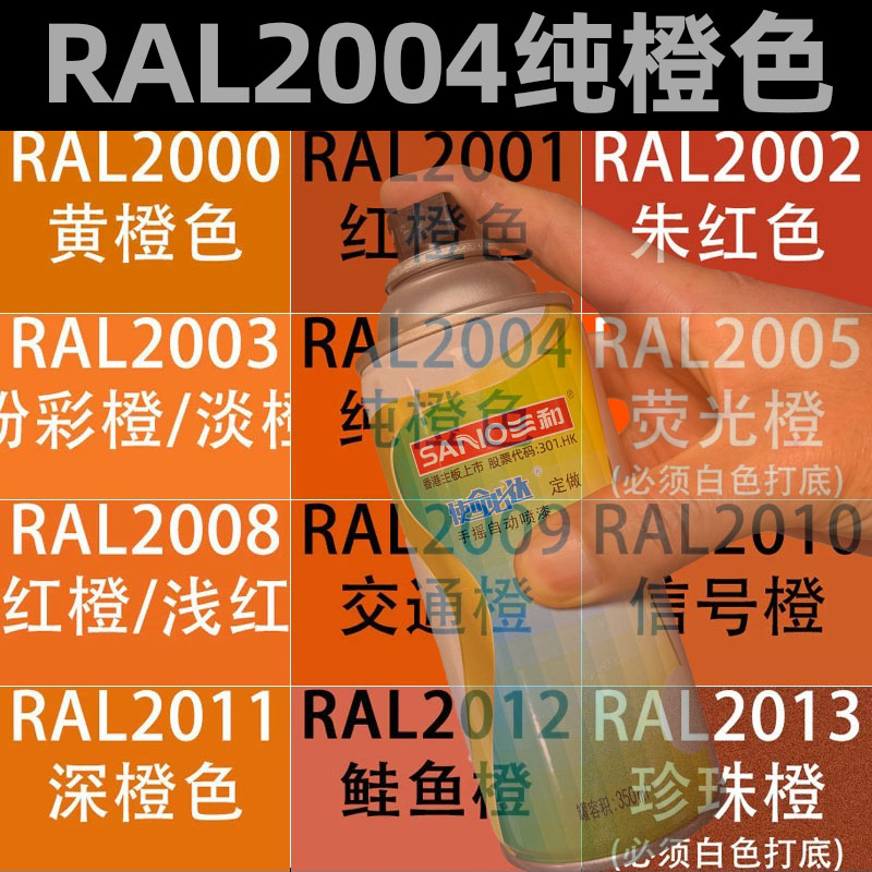 三和定做手摇自动喷漆RAL2004纯橙色ral2004/2005金属漆防锈家具