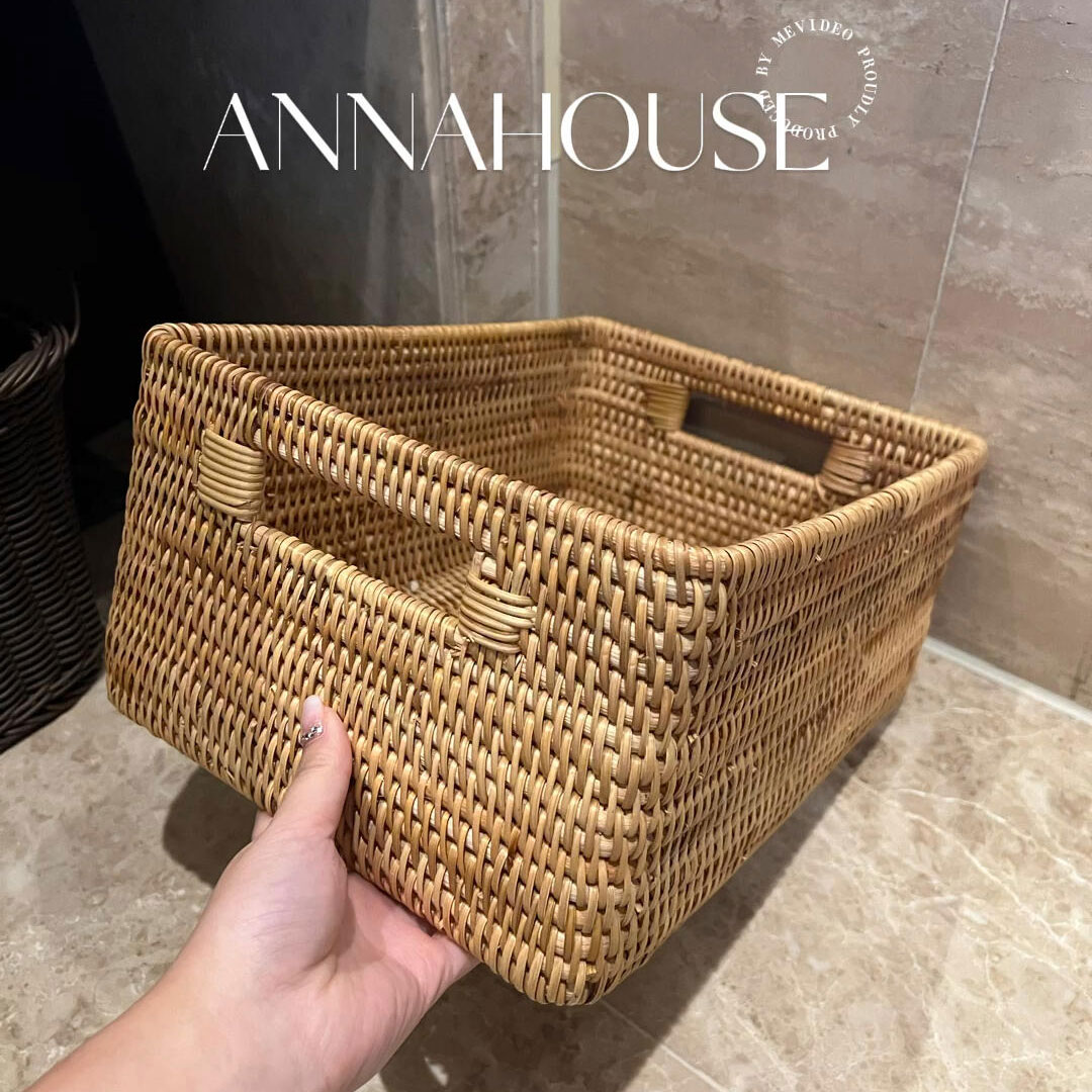 【新年浴室好物】编织收纳筐浴室洗手台下收纳篮脏衣篓杂物藤编