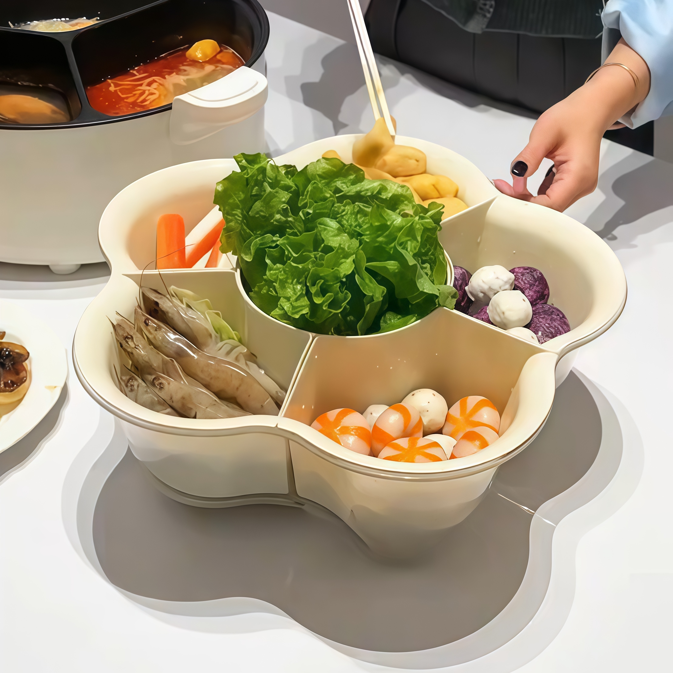 我家吃火锅一定会使用的备菜盘！