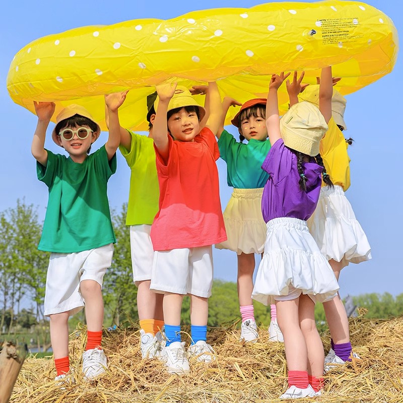 速发幼儿园入园服装男孩色毕业照演出服小学生啦啦队表演服