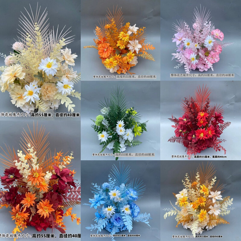 现货速发婚庆仿真花路引花尤加利盆花T台舞台花背景花点桌花成品