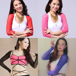 速发舞蹈部落连肩上衣网袖套肚皮小坎肩新款臂纱披肩套舞砍肩外套