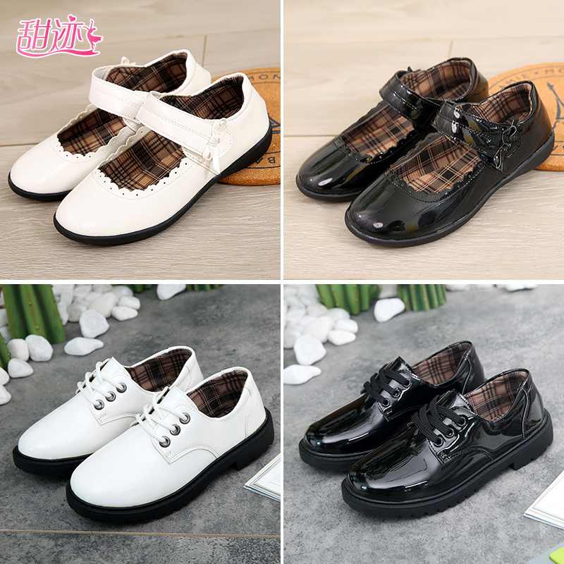 速发儿童男童鞋童软底男孩黑色白主演人中大童小色持出表演