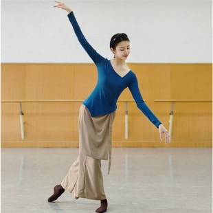 速发秋冬舞舞练功服蹈服装黑色艺形考体服纯棉古典舞上衣长袖