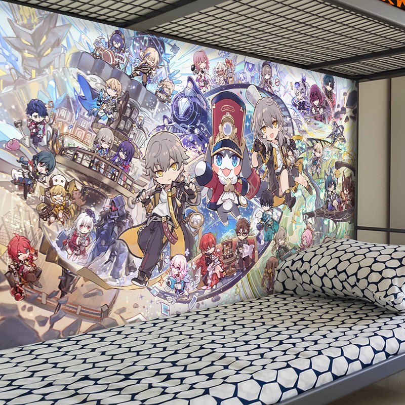 速发崩卡星穹铁道墙贴自粘学生宿镜二次元海报舍流饮月坏芙卡壁纸
