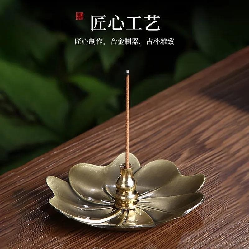 速发香插香茶家用室内线香炉古铜香薰炉仿黄摆件檀香座道禅意沉香